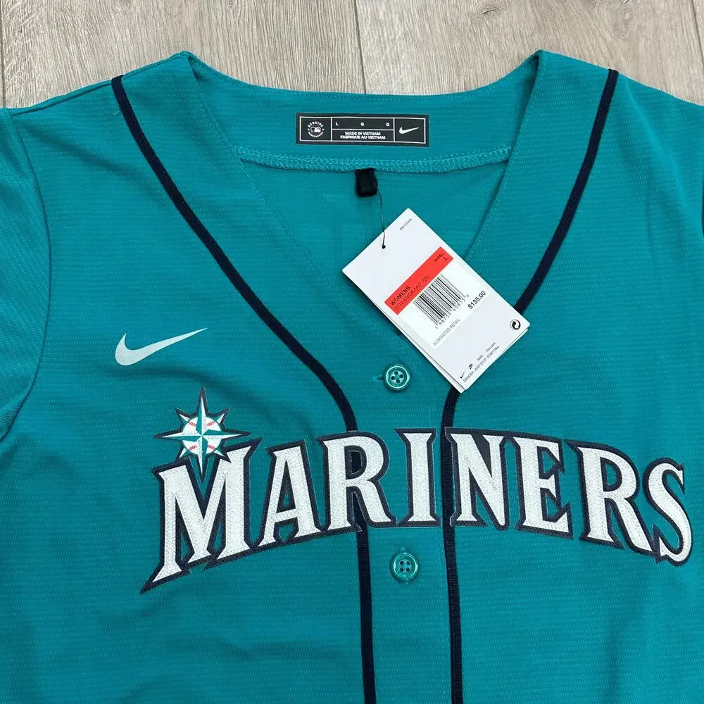 Nike Women's Seattle Mariners aqua teal alternate jersey sz Large L B30